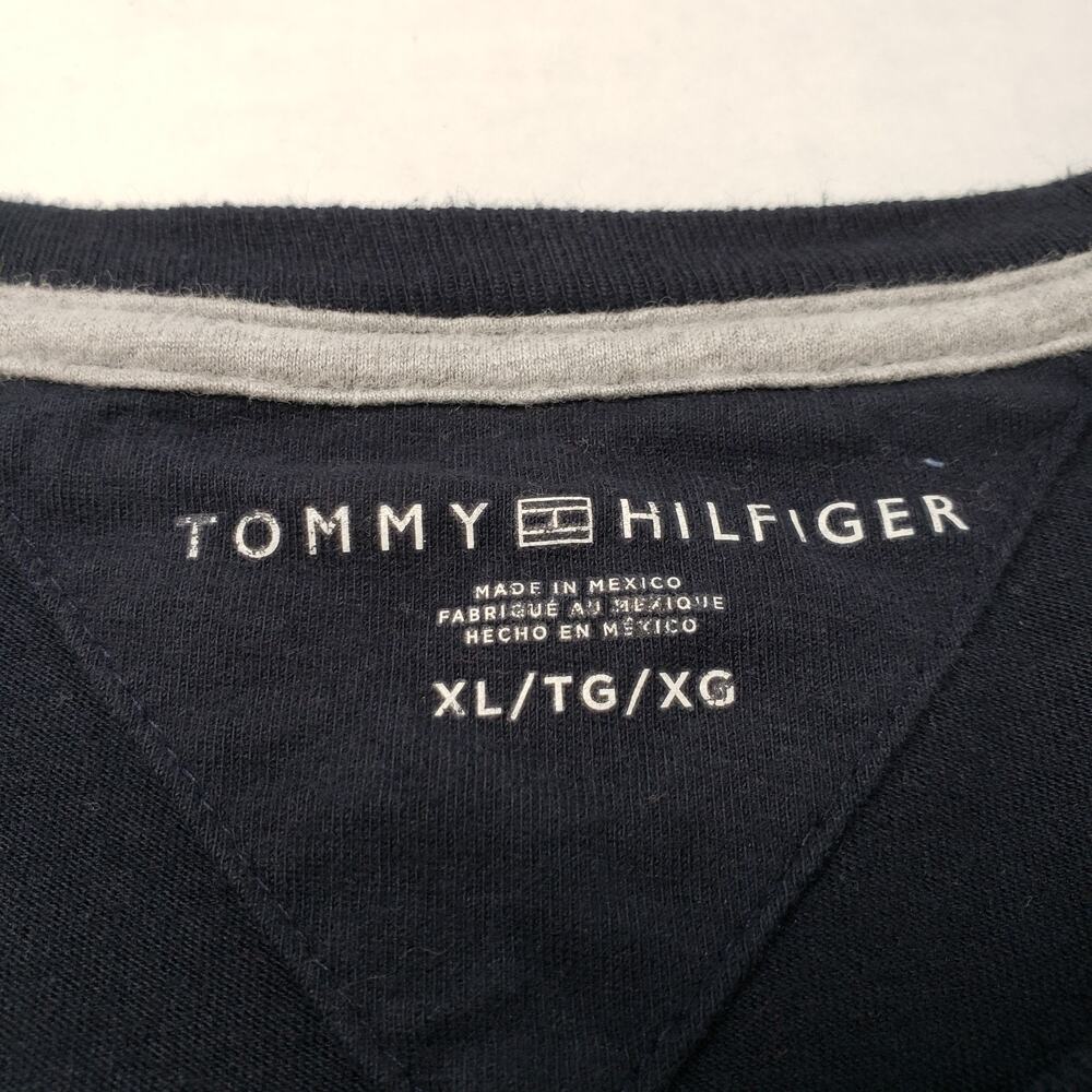 Tommy Hilfiger T-Shirt Mens XL Blue Logo Short Sleeve Crew Neck Graphic Tee Flag - Picture 3 of 16